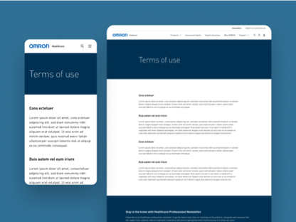 Plain text pages (Terms of use, Privacy policy, Accessibility)